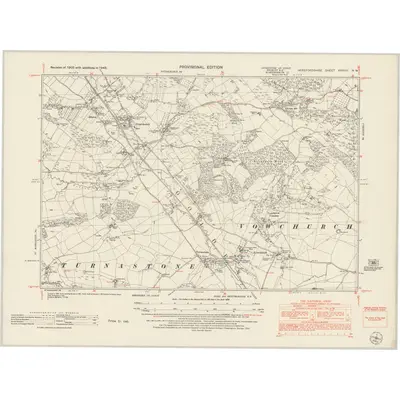 1945 Map of Herefordshire XXXVIII.NW, 1953 Print