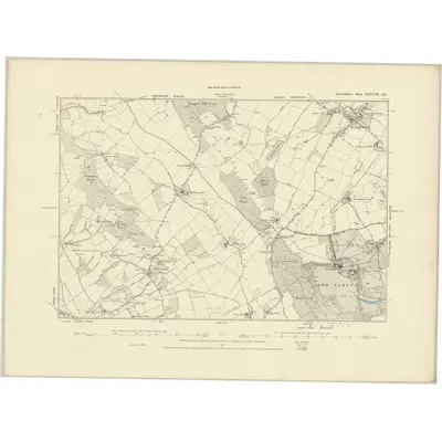 1886 Map of Herefordshire XXXVIII.SE, 1887 Print
