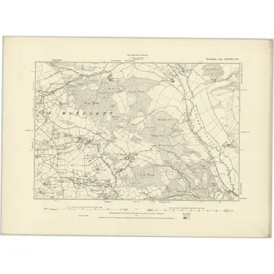 1886 Map of Herefordshire XXXVIII.SW, 1887 Print
