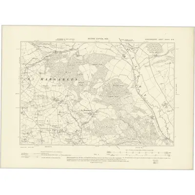 1903 Map of Herefordshire XXXVIII.SW, 1905 Print