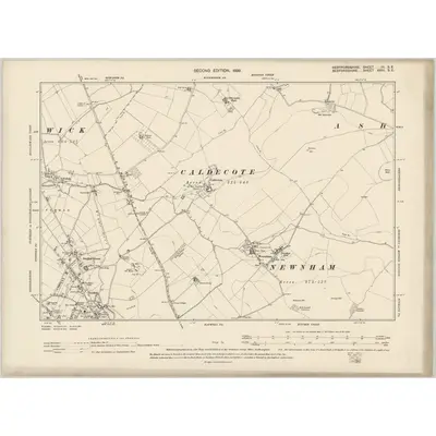 1897 Map of Hertfordshire III.SE, 1899 Print