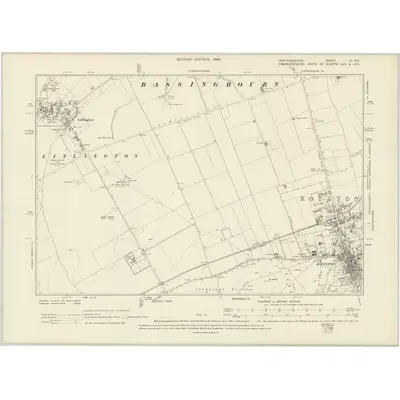 1896 Map of Hertfordshire IV.NE, 1899 Print