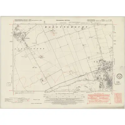 1938 Map of Hertfordshire IV.NE, 1949 Print