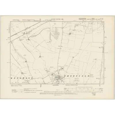 1896 Map of Hertfordshire IV.SE, 1899 Print