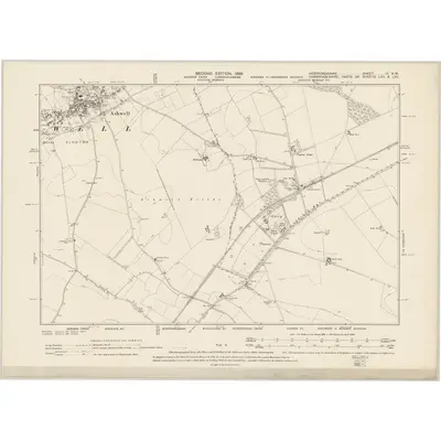 1896 Map of Hertfordshire IV.SW, 1899 Print