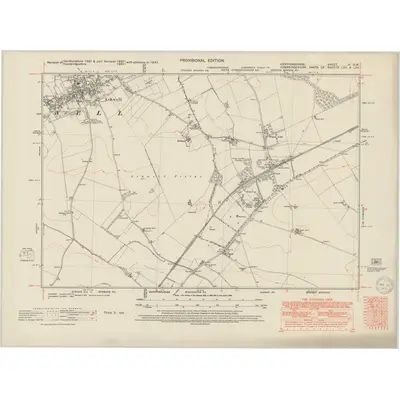 1947 Map of Hertfordshire IV.SW, 1950 Print
