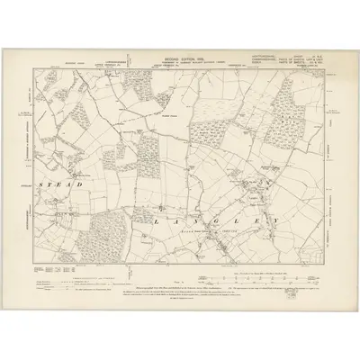 1896 Map of Hertfordshire IX.NE, 1899 Print