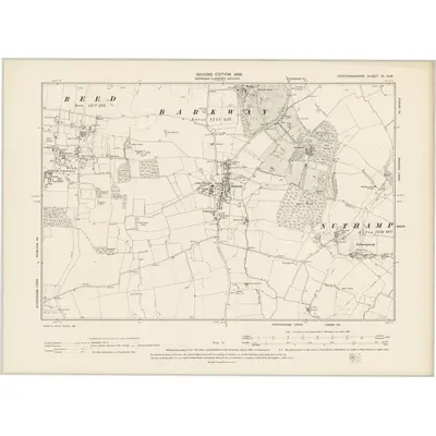 1896 Map of Hertfordshire IX.NW, 1899 Print