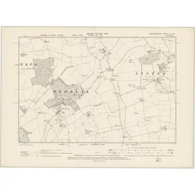 1896 Map of Hertfordshire IX.SW, 1899 Print