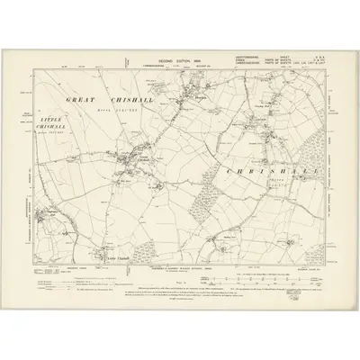 1896 Map of Hertfordshire V.SE, 1899 Print