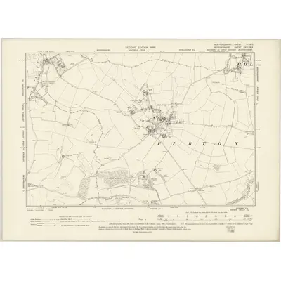 1897 Map of Hertfordshire VI.SE, 1899 Print