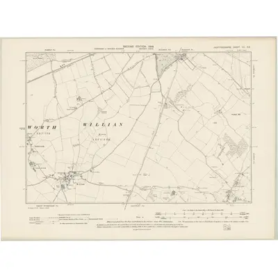 1896 Map of Hertfordshire VII.SE, 1899 Print
