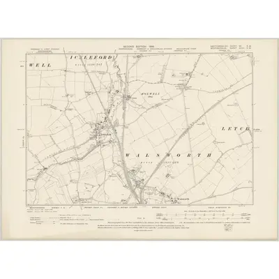 1897 Map of Hertfordshire VII.SW, 1899 Print