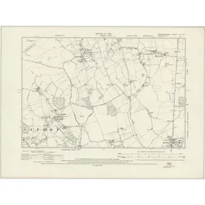1922 Map of Hertfordshire VIII.NE, 1925 Print