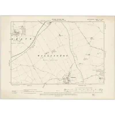 1896 Map of Hertfordshire VIII.NW, 1899 Print