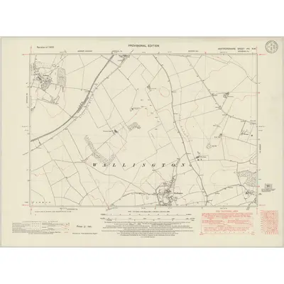 1937 Map of Hertfordshire VIII.NW, 1948 Print