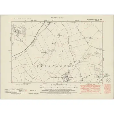 1947 Map of Hertfordshire VIII.NW, 1950 Print
