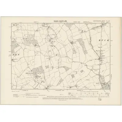 1896 Map of Hertfordshire VIII.SE, 1899 Print