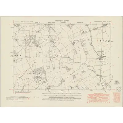 1947 Map of Hertfordshire VIII.SE, 1950 Print