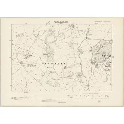 1896 Map of Hertfordshire VIII.SW, 1899 Print