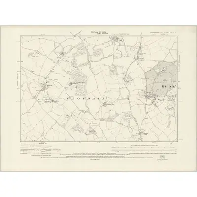 1922 Map of Hertfordshire VIII.SW, 1925 Print