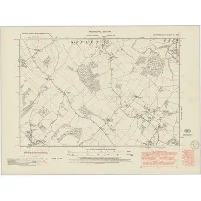 1947 Map of Hertfordshire XI.SE, 1950 Print
