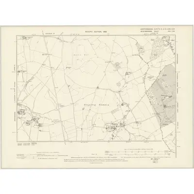 1897 Map of Hertfordshire XI.SW & XIX.NW, 1899 Print