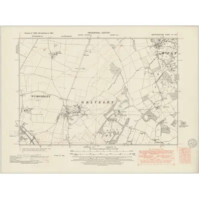 1947 Map of Hertfordshire XII.NE, 1950 Print