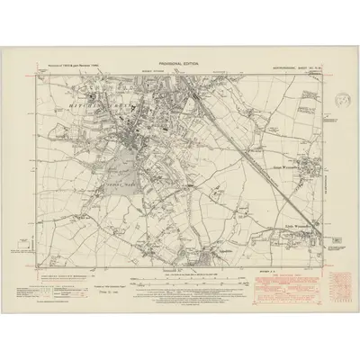 1946 Map of Hertfordshire XII.NW, 1948 Print