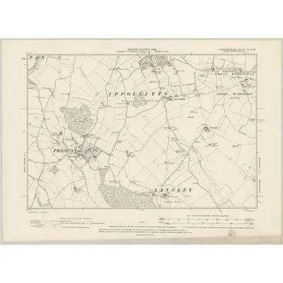 1897 Map of Hertfordshire XII.SW, 1899 Print