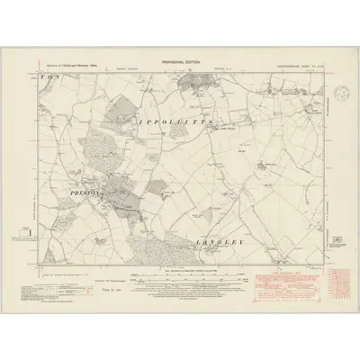 1946 Map of Hertfordshire XII.SW, 1948 Print