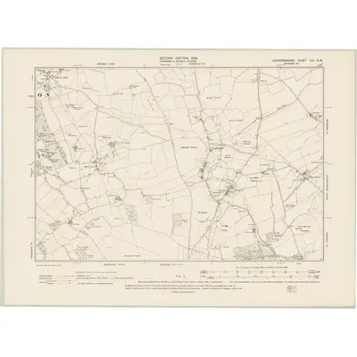 1896 Map of Hertfordshire XIII.NW, 1899 Print
