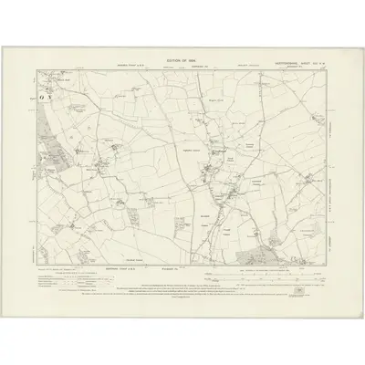 1922 Map of Hertfordshire XIII.NW, 1924 Print
