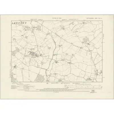 1922 Map of Hertfordshire XIII.SE, 1924 Print