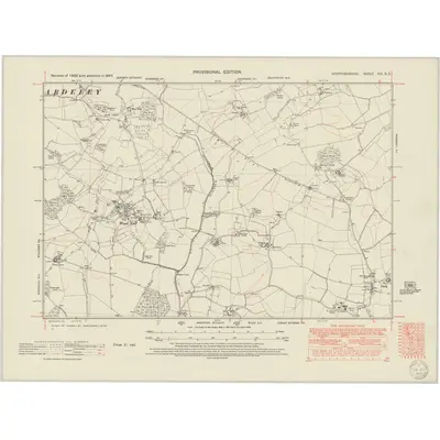 1947 Map of Hertfordshire XIII.SE, 1950 Print