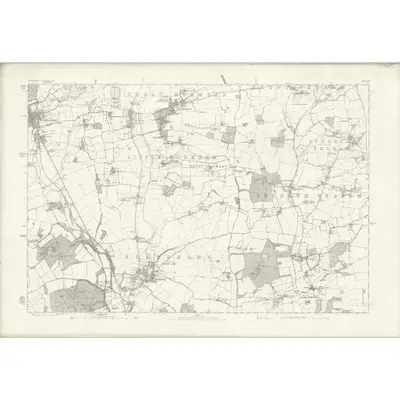 1877 Map of Hertfordshire XIV, 1883 Print