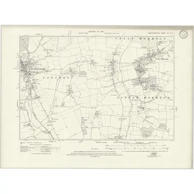 1919 Map of Hertfordshire XIV.NW, 1923 Print