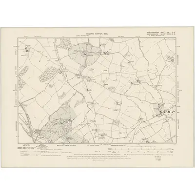 1897 Map of Hertfordshire XIX.SE, 1899 Print