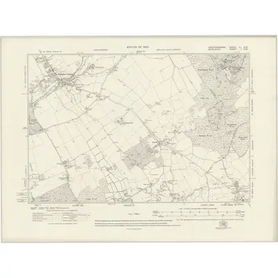 1912 Map of Hertfordshire XL.NW, 1920 Print