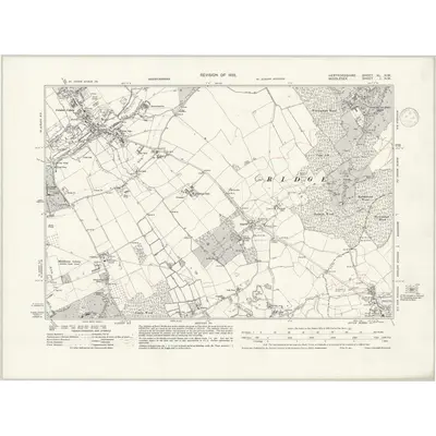 1935 Map of Hertfordshire XL.NW, 1938 Print