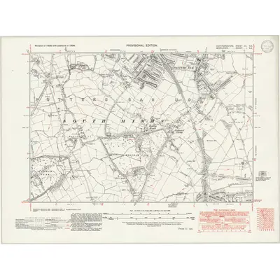 1938 Map of Hertfordshire XL.SE, 1946 Print
