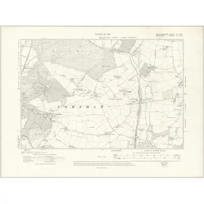 1912 Map of Hertfordshire XLI.NW, 1916 Print