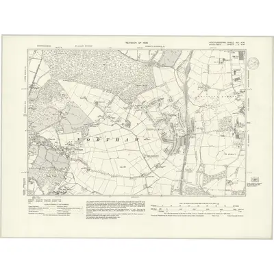 1935 Map of Hertfordshire XLI.NW, 1937 Print