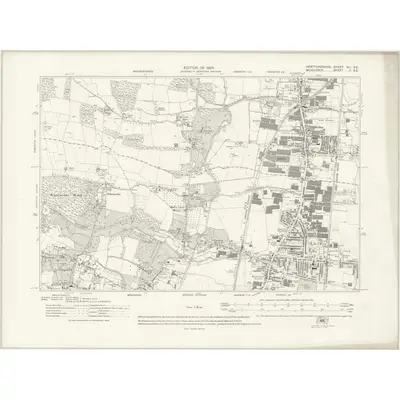 1910 Map of Hertfordshire XLI.SE, 1920 Print