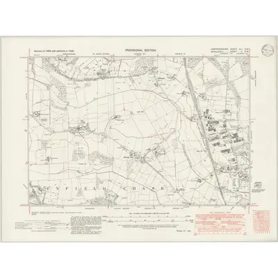 1938 Map of Hertfordshire XLI.SW, 1946 Print