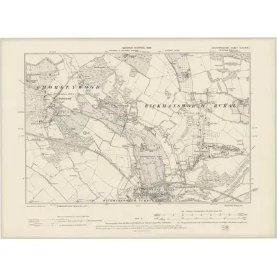 1896 Map of Hertfordshire XLIII.NE, 1899 Print