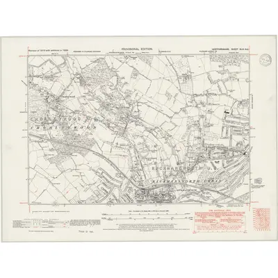1938 Map of Hertfordshire XLIII.NE, 1947 Print