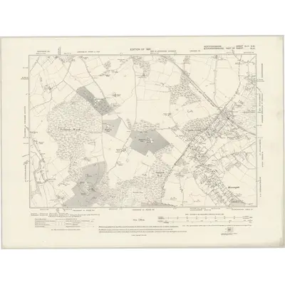 1913 Map of Hertfordshire XLIII.NW, 1921 Print