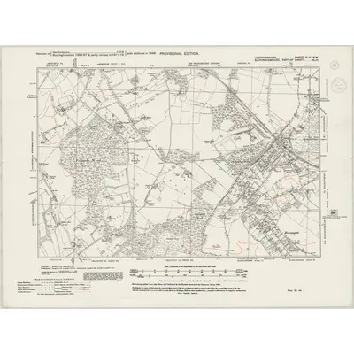 1938 Map of Hertfordshire XLIII.NW, 1944 Print