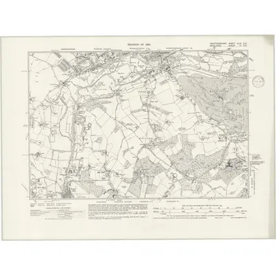 1934 Map of Hertfordshire XLIII.SE, 1938 Print
